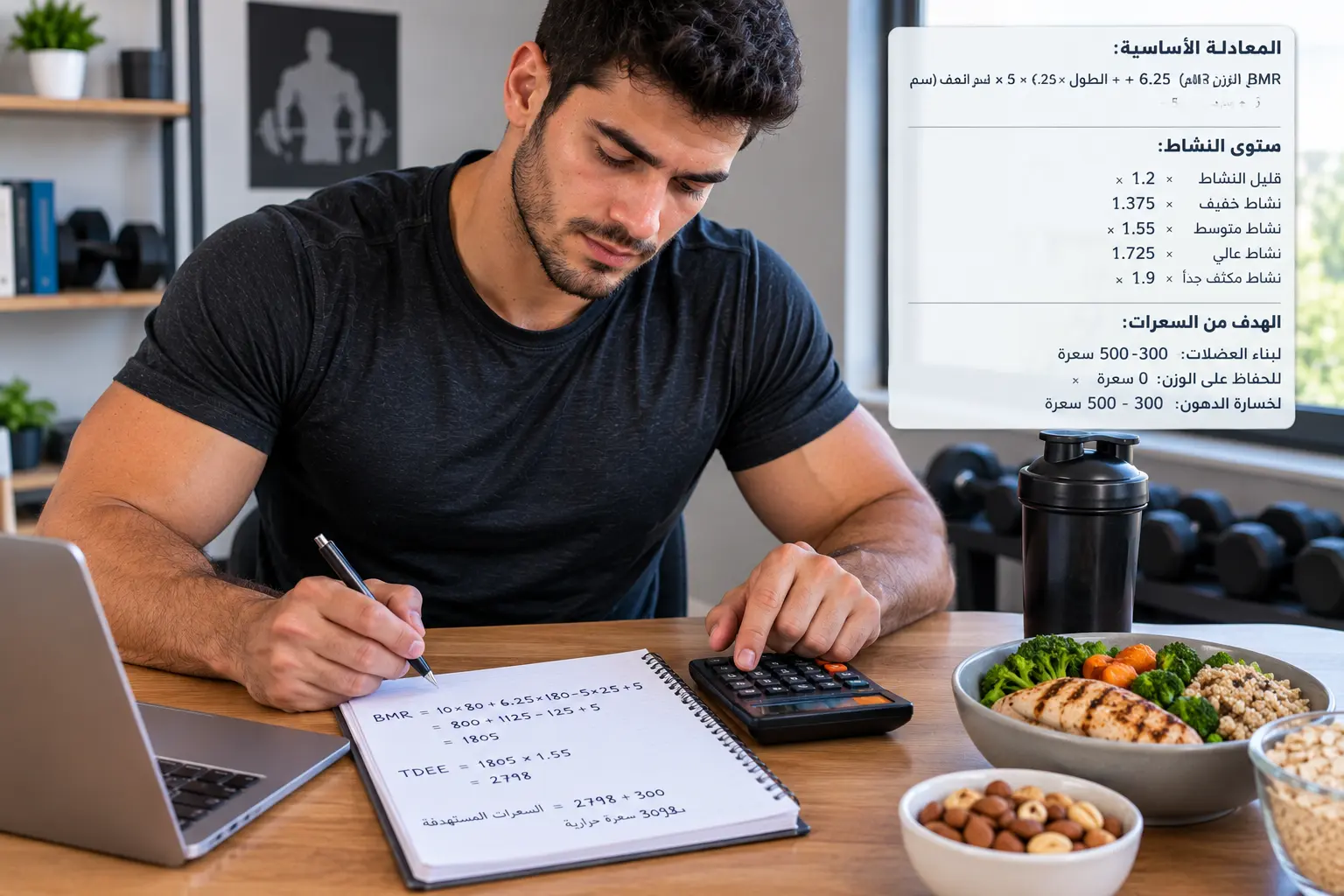 كيف أحسب السعرات الحرارية المناسبة لعضلاتي
